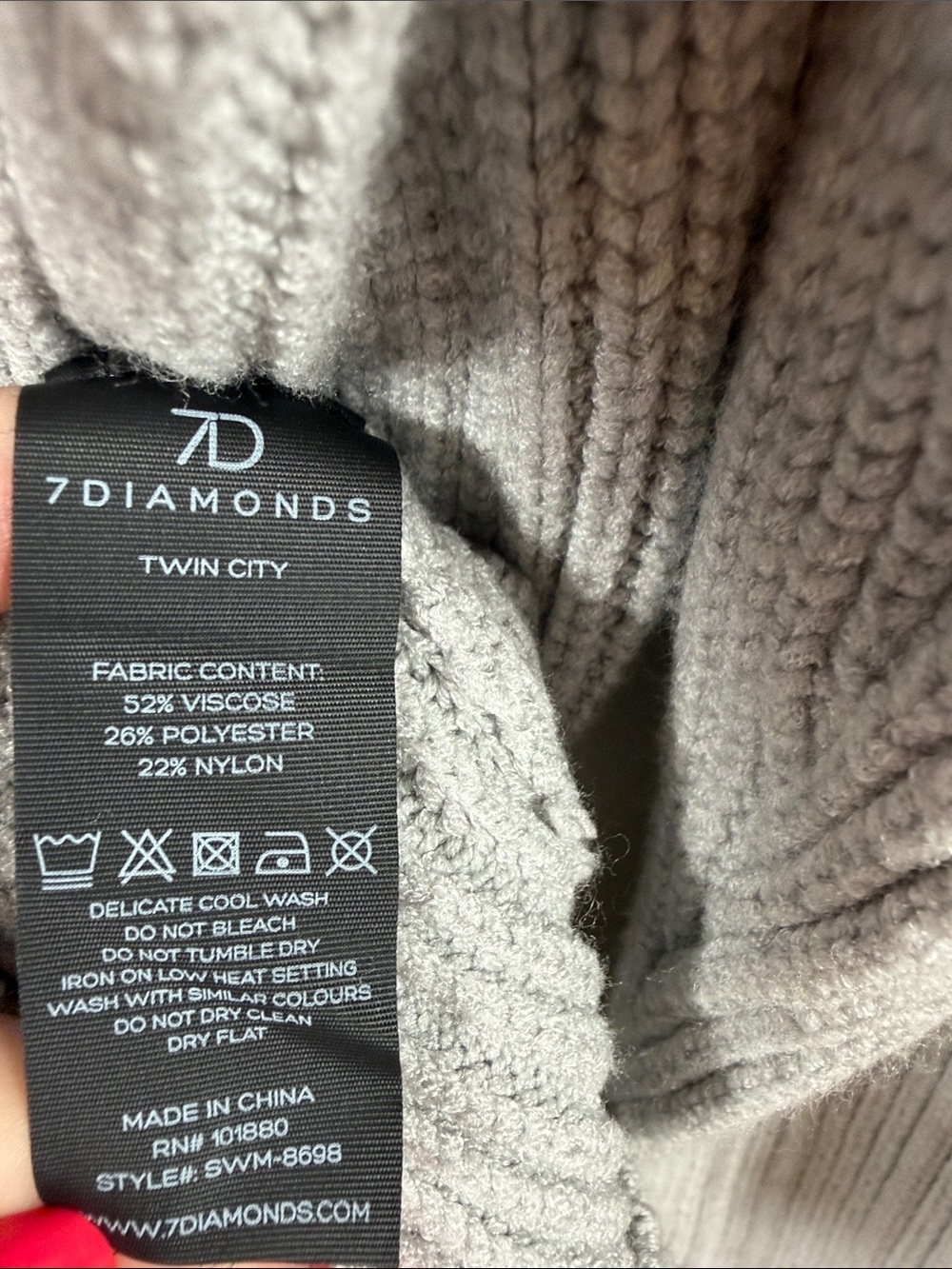 7 Diamonds Men's Turtleneck Sweater in Light Gray - Picture 5 of 7
